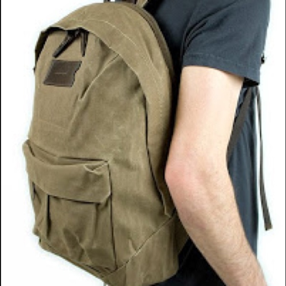 Waxed canvas laptop backpack