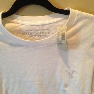 American Eagle White Long Sleeve Shirt