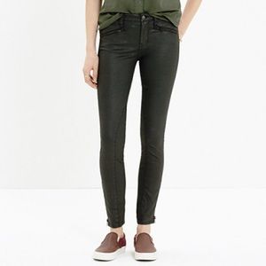 Madewell skinny skinny coated motorcycle jeans