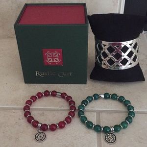 Never Worn Rustic Cuff Christmas Bracelet Set