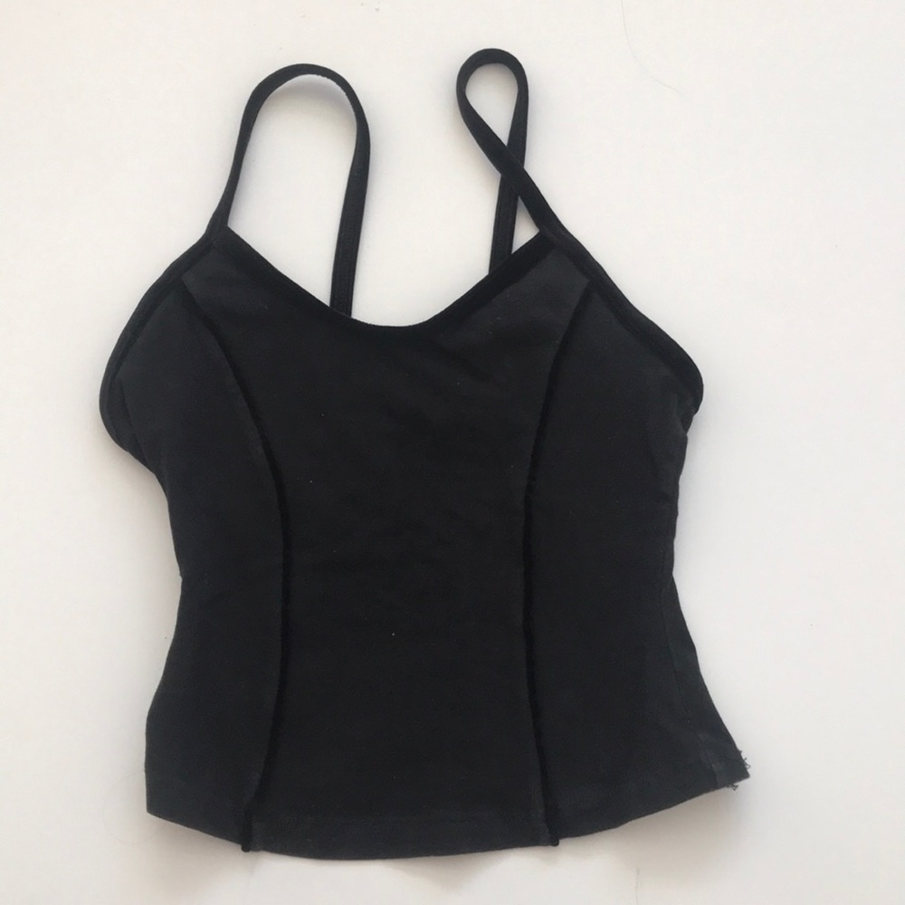 black fitness tank top with velvet straps - XS/S