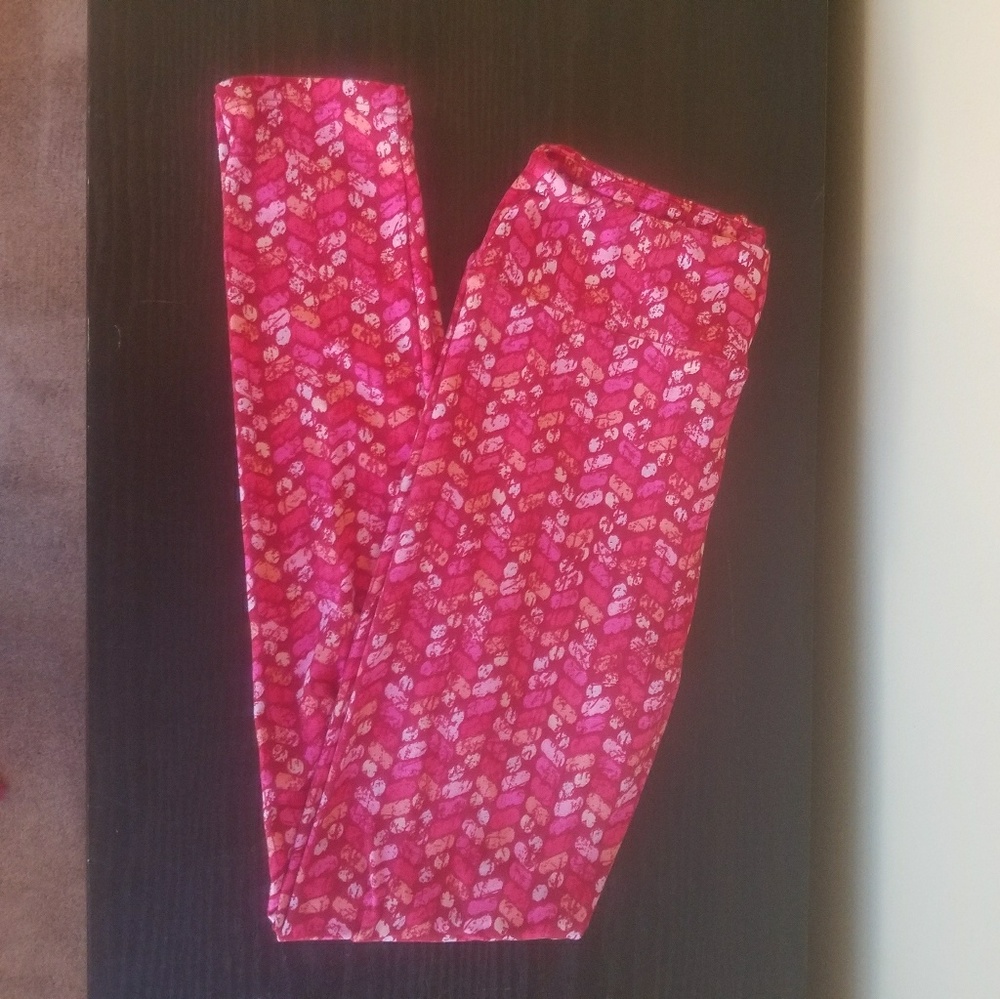Lularoe - One Size - Pink Red and Orange Butter Le