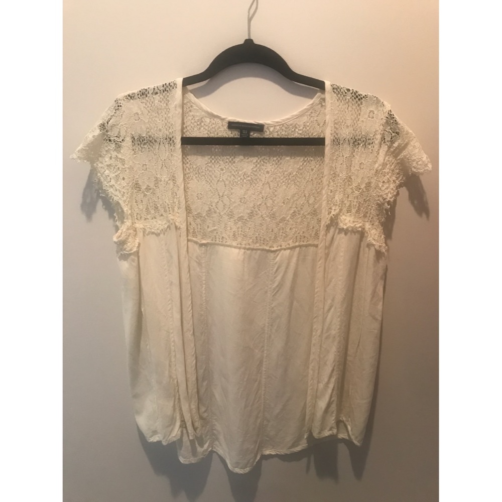 Short-sleeved lace cardigan