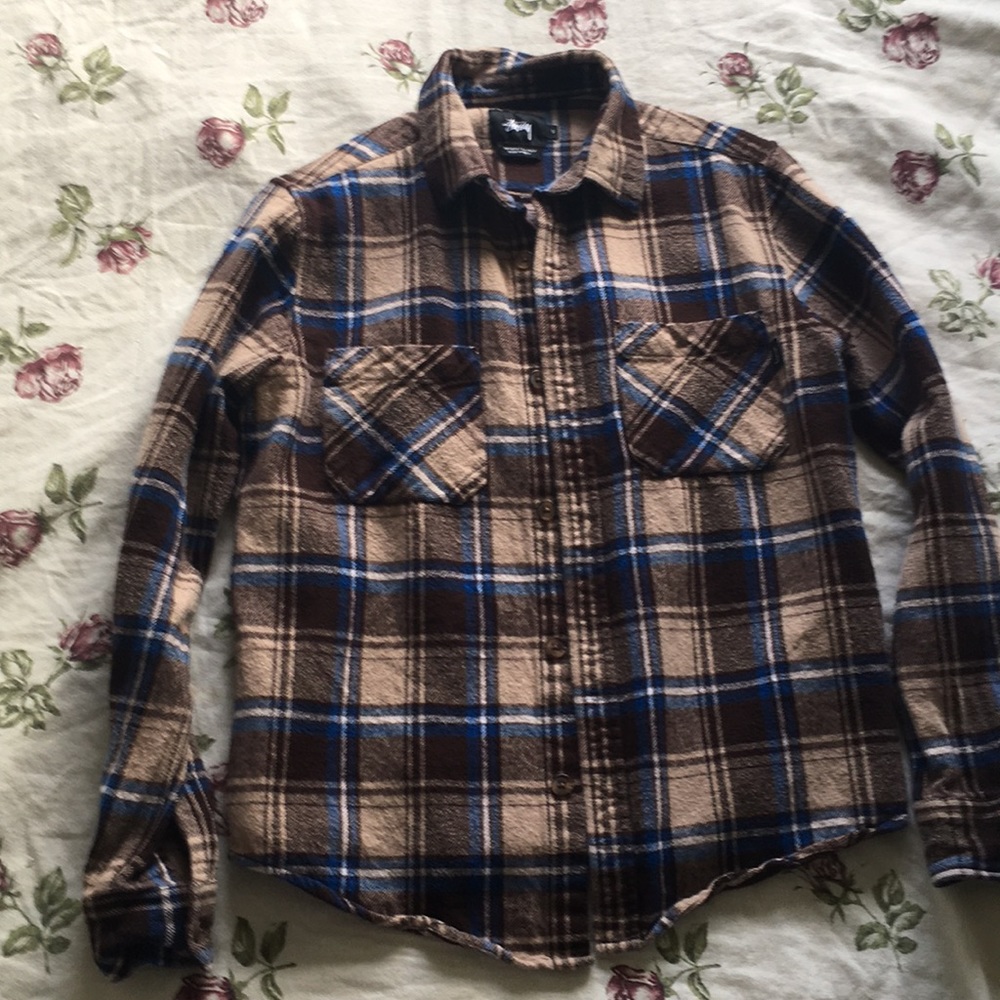 Stussy Flannel Button Down Long Sleeve Shirt