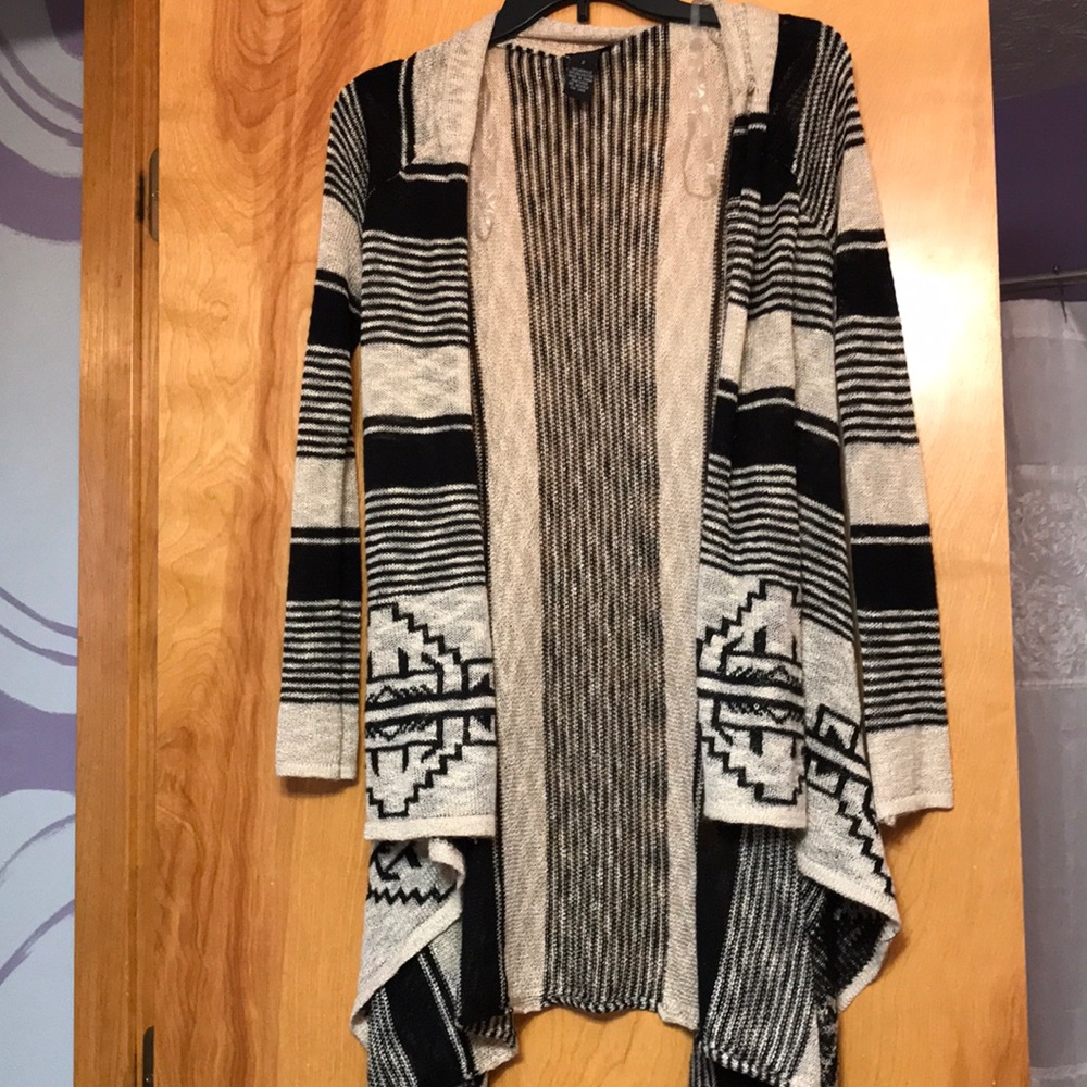 Black & tan printed cardigan