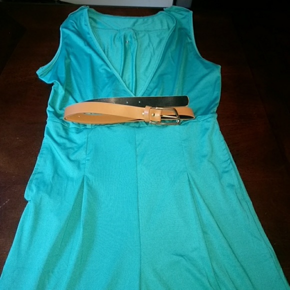 🚫SOLD🚫turquoise sleeveless jumpsuit - Picture 3 of 7