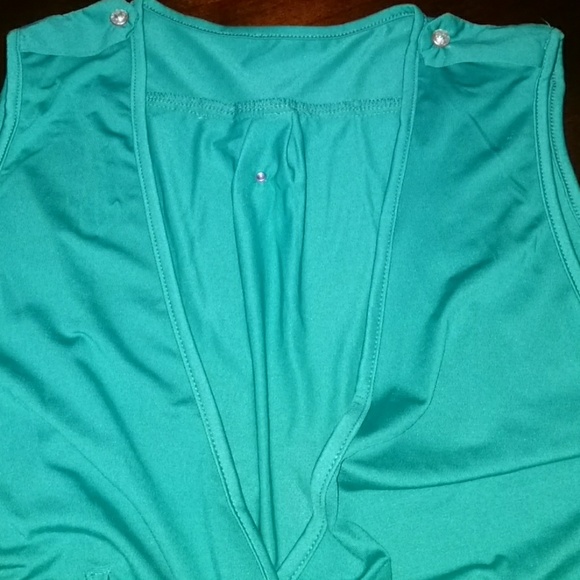 🚫SOLD🚫turquoise sleeveless jumpsuit - Picture 6 of 7