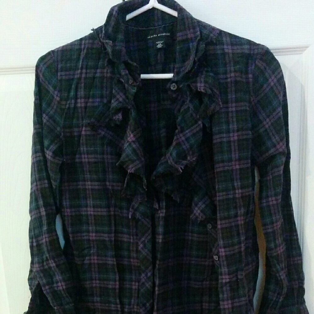 Plaid button-down top