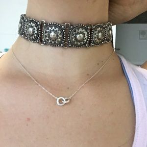 Chunky silver choker