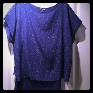 🥂💙 Express Sparkly Top with built in tank. Sz L