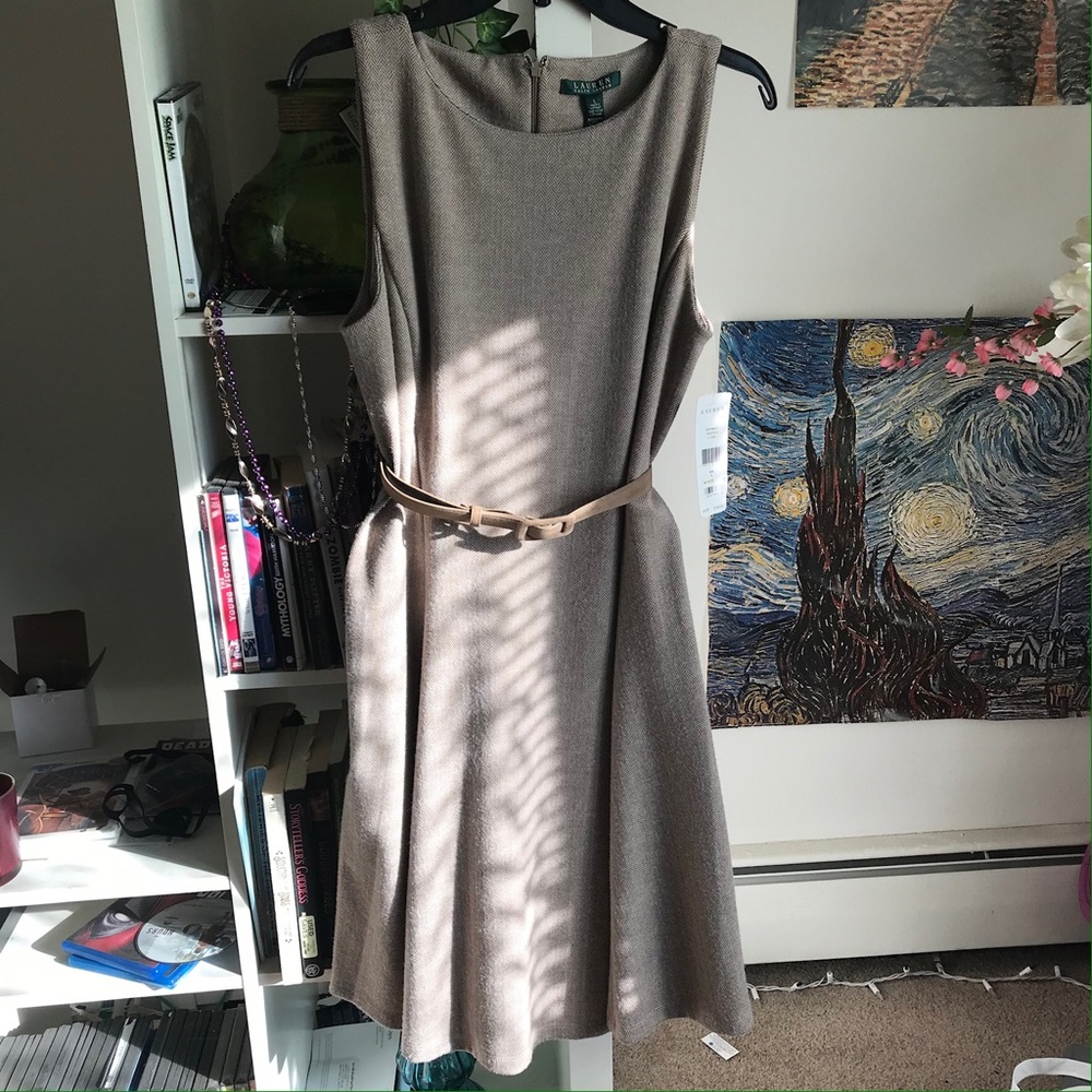 Ralph Lauren A Line Herringbone Fall Dress
