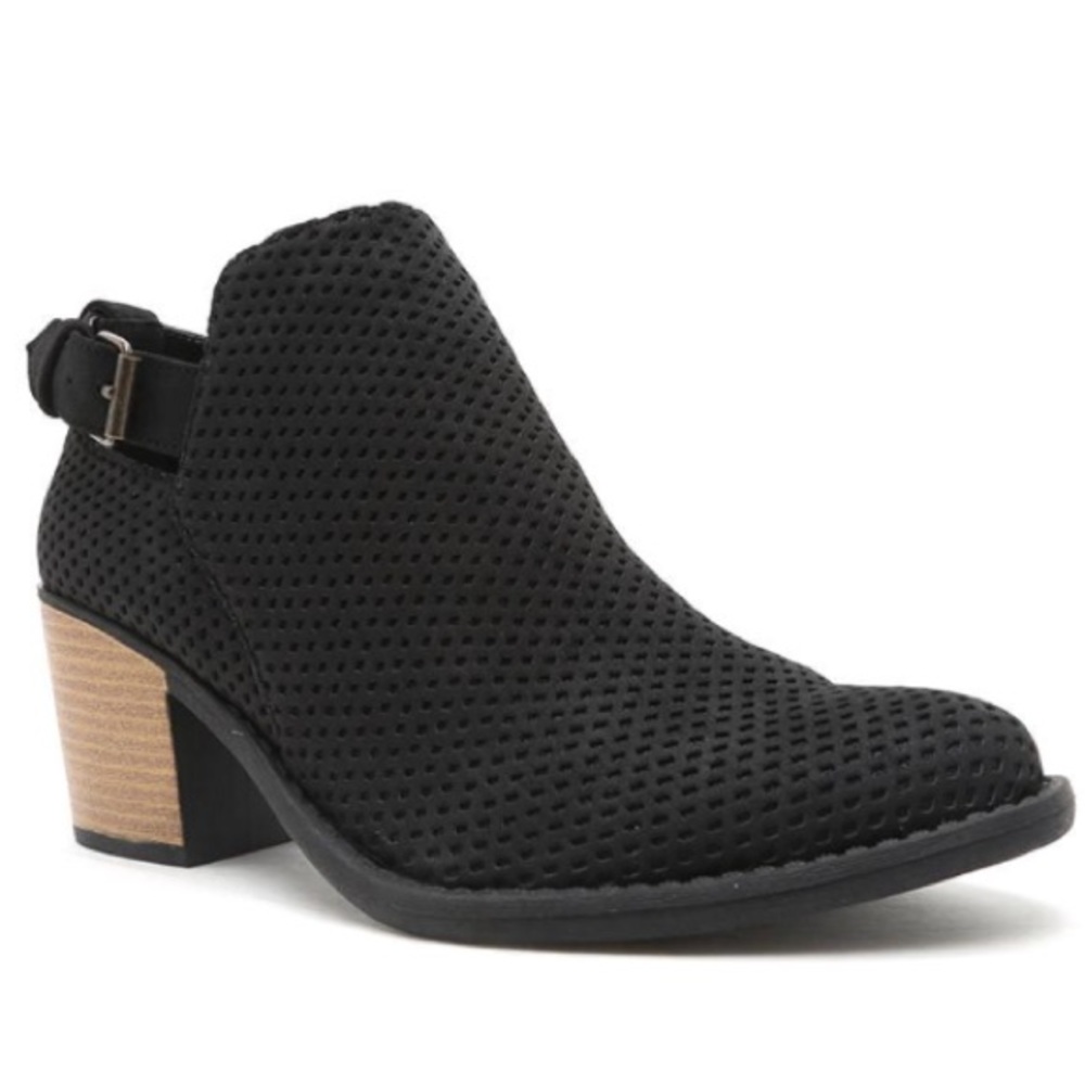 Black Perforated Booties