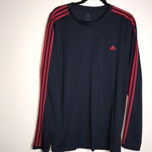 Adidas Black red striped XXL Long sleeve shirt Adidas Black red striped XXL Long sleeve shirt