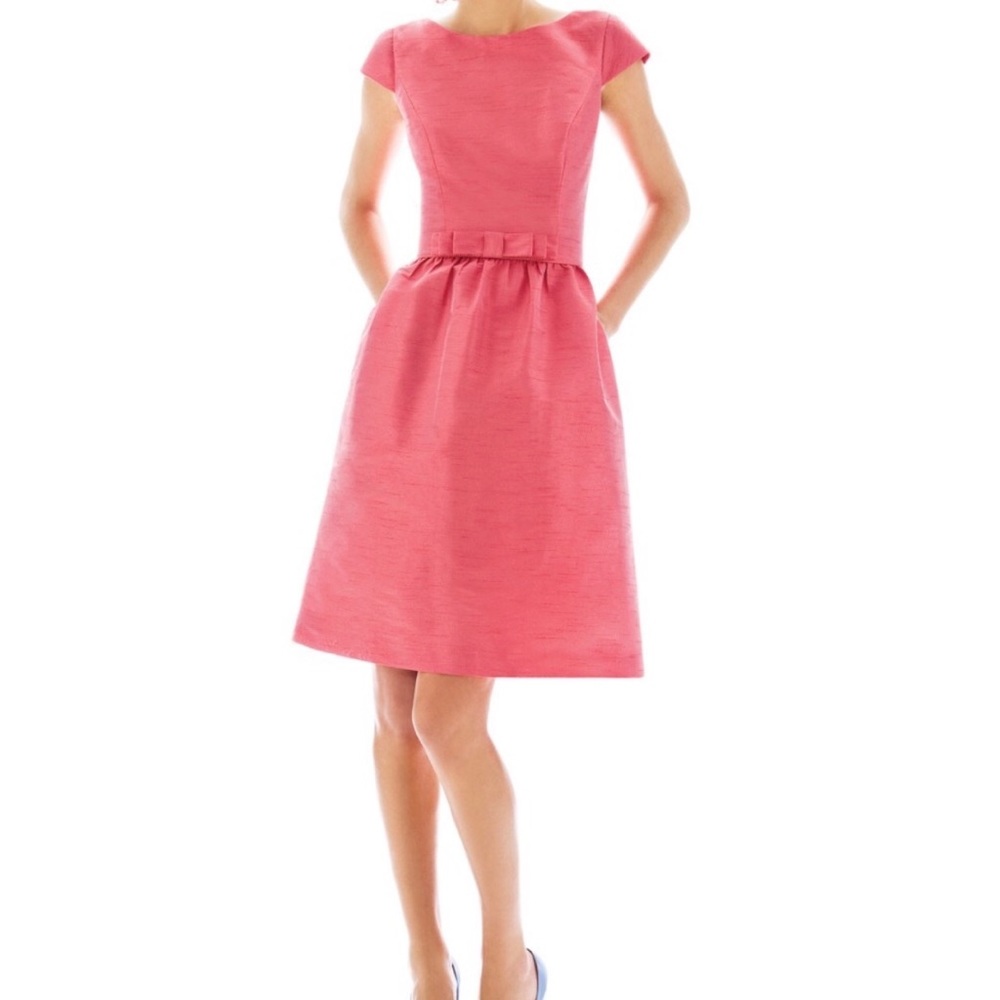 Alfred Sung silk dupioni dress, removable belt.