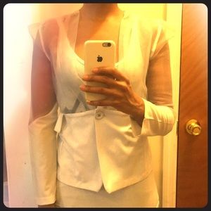White Sheer & Cotton Women's Blazer