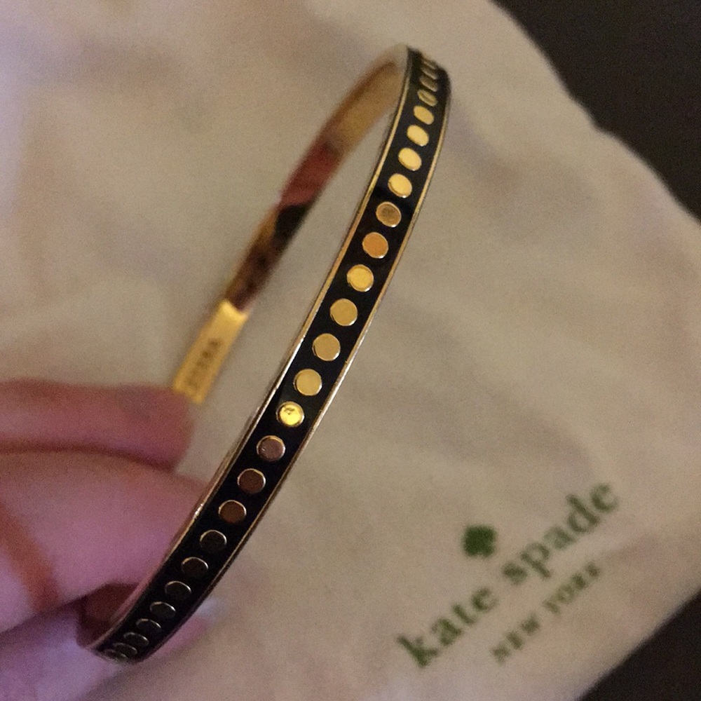 kate spade 'Et Cetera' Black/Gold Enamel Bangle