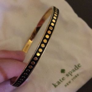 kate spade 'Et Cetera' Black/Gold Enamel Bangle