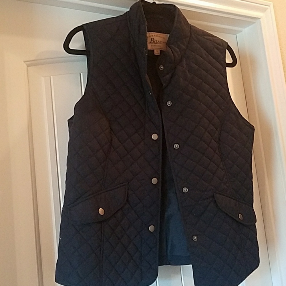 Navy quilted vest
