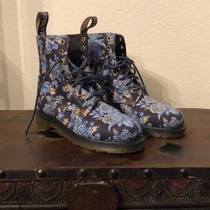 Denim Floral Dr. Marten Boots BECKETT