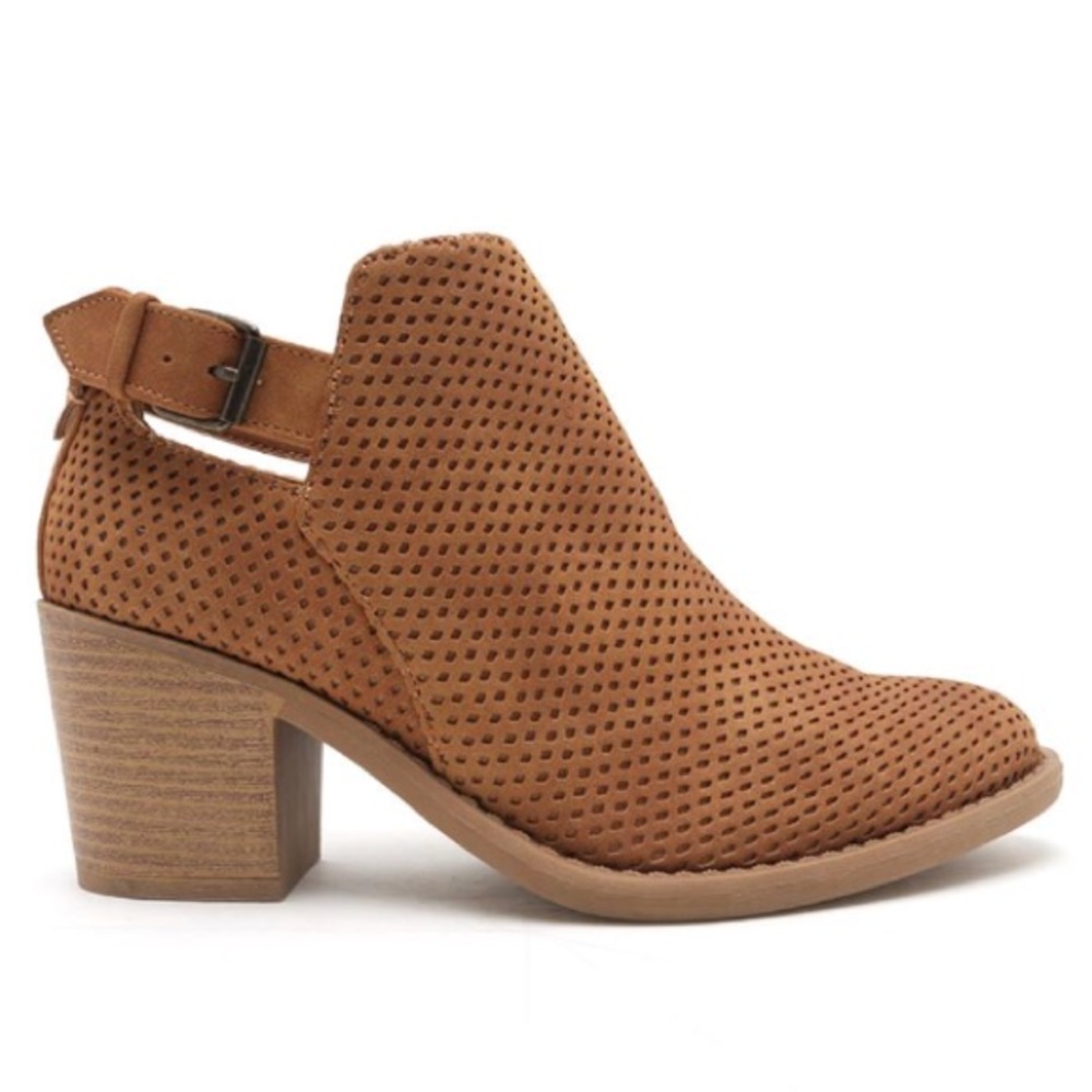 Tan Perforated Booties