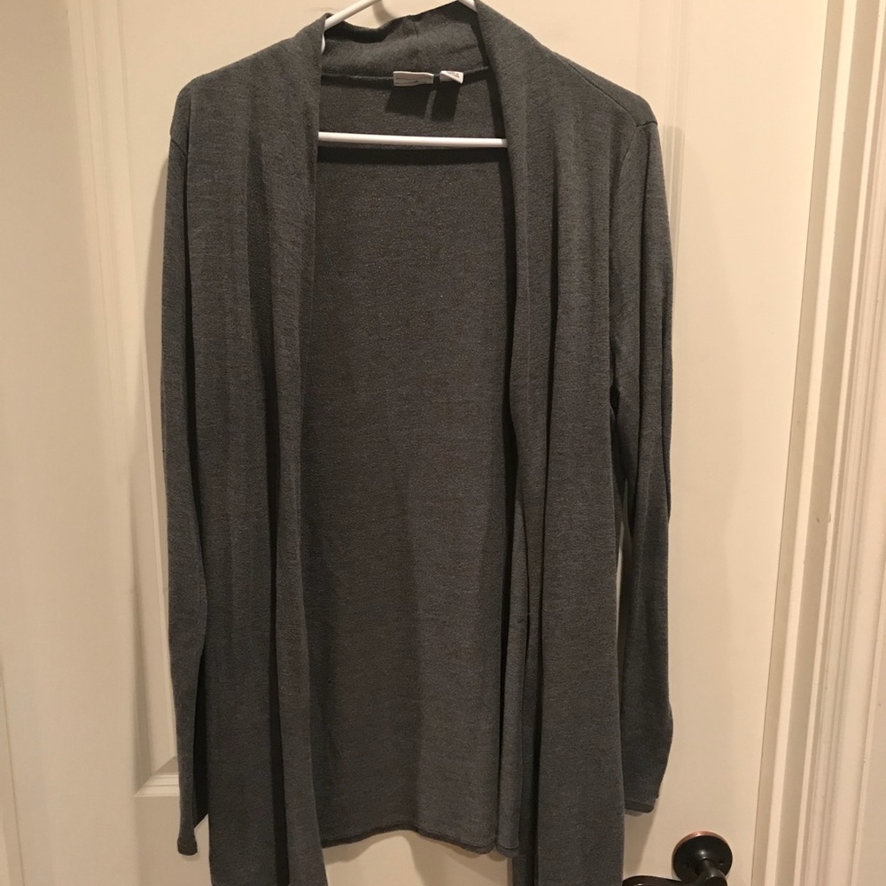 Gray cardigan sweater