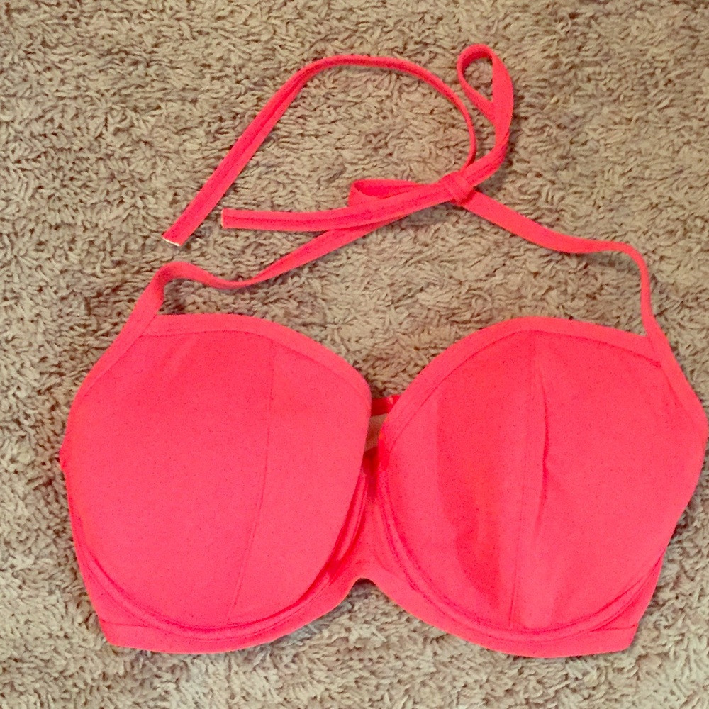 Victoria's Secret demi bikini halter top, coral