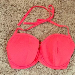Victoria's Secret demi bikini halter top, coral