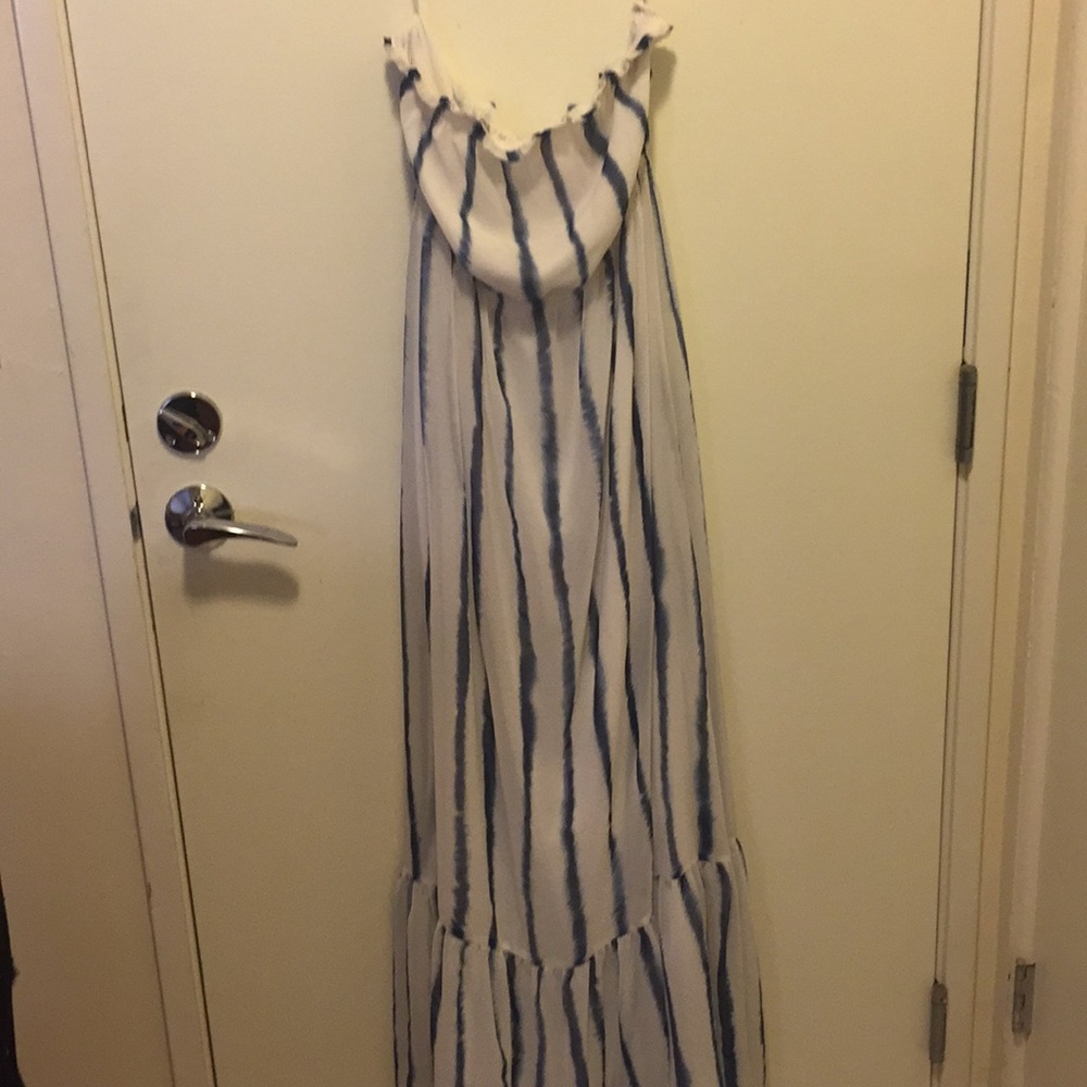 Blue and White Striped Sundress