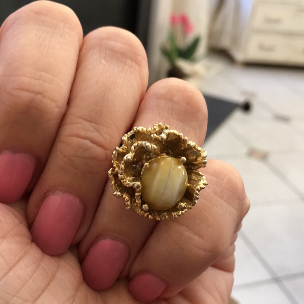 18K HGE gold and stone ring 💕