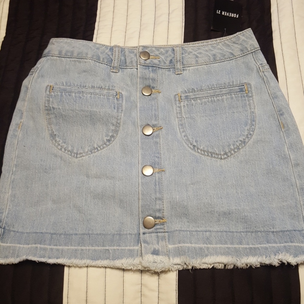 Button up denim skirt