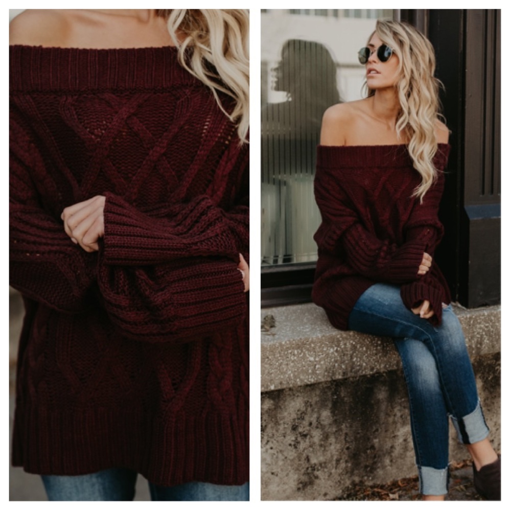 LAST 1️⃣ ABBY Off Shoulder Sweater - Picture 2 of 6
