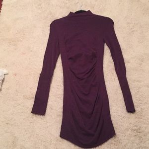 Express plum turtleneck sweater dress