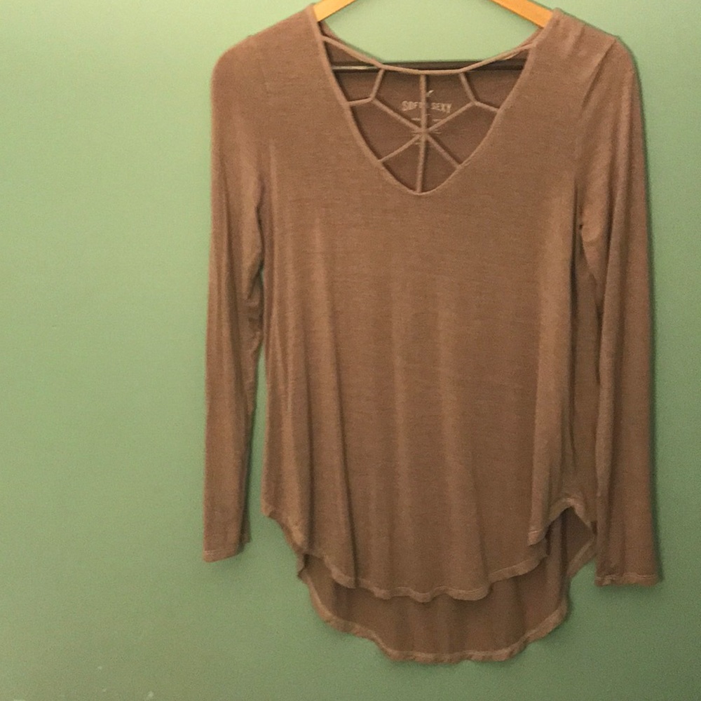 Long sleeve cross chest shirt