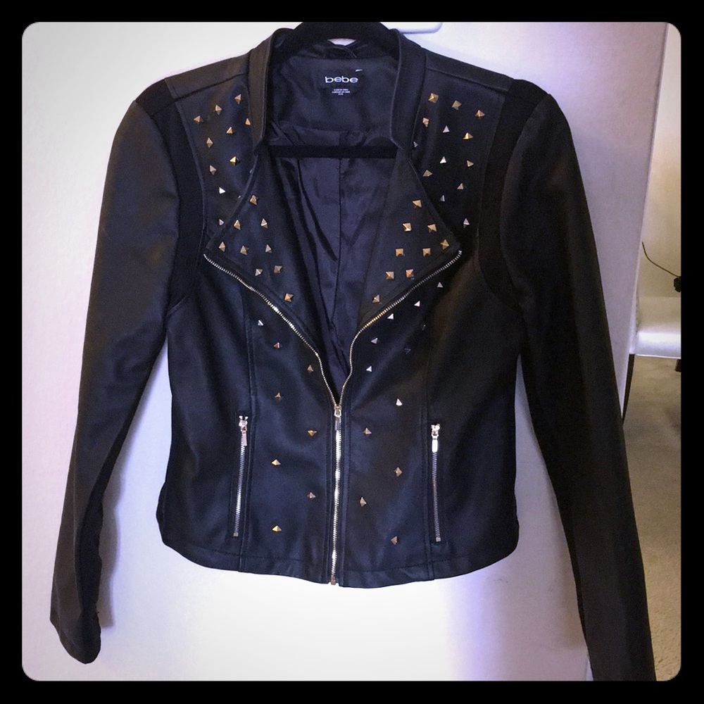 Bebe faux leather studded jacket