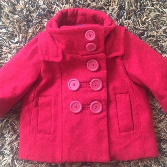 Baby Gap Red Pea Coat 🍄 - Picture 3 of 6