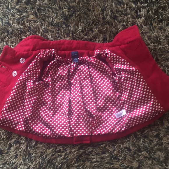 Baby Gap Red Pea Coat 🍄 - Picture 4 of 6