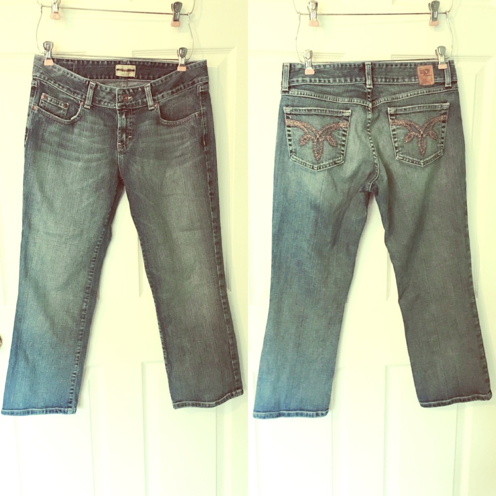 BKE Cropped Ankle Jeans Blue 30 Embroidered Pocket