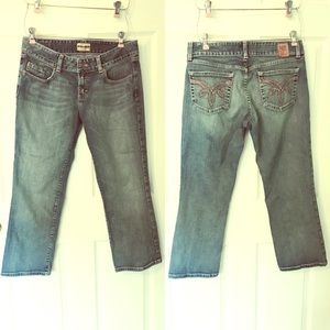 BKE Cropped Ankle Jeans Blue 30 Embroidered Pocket