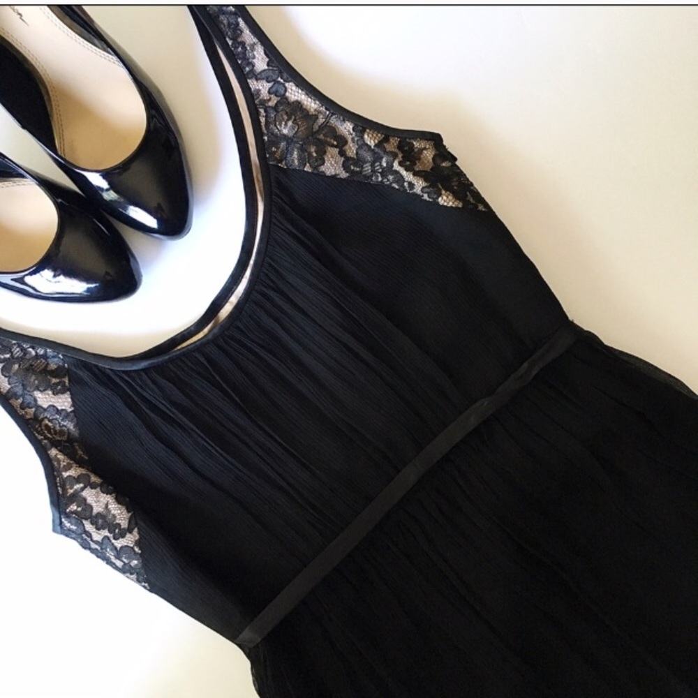 Maggy London Lace Silk Chiffon Fit & Flare Dress
