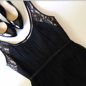 Maggy London Lace Silk Chiffon Fit & Flare Dress