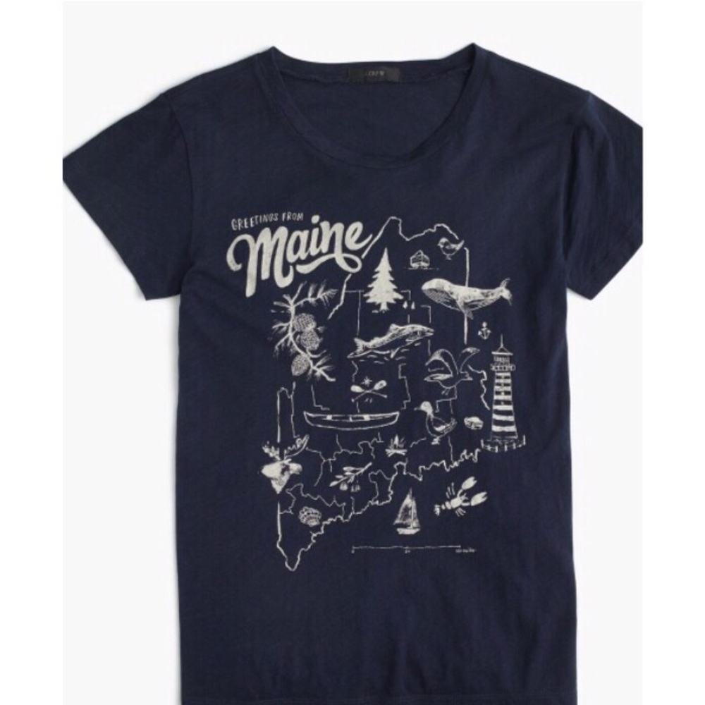 J. Crew Navy Maine Tee - Picture 1 of 6