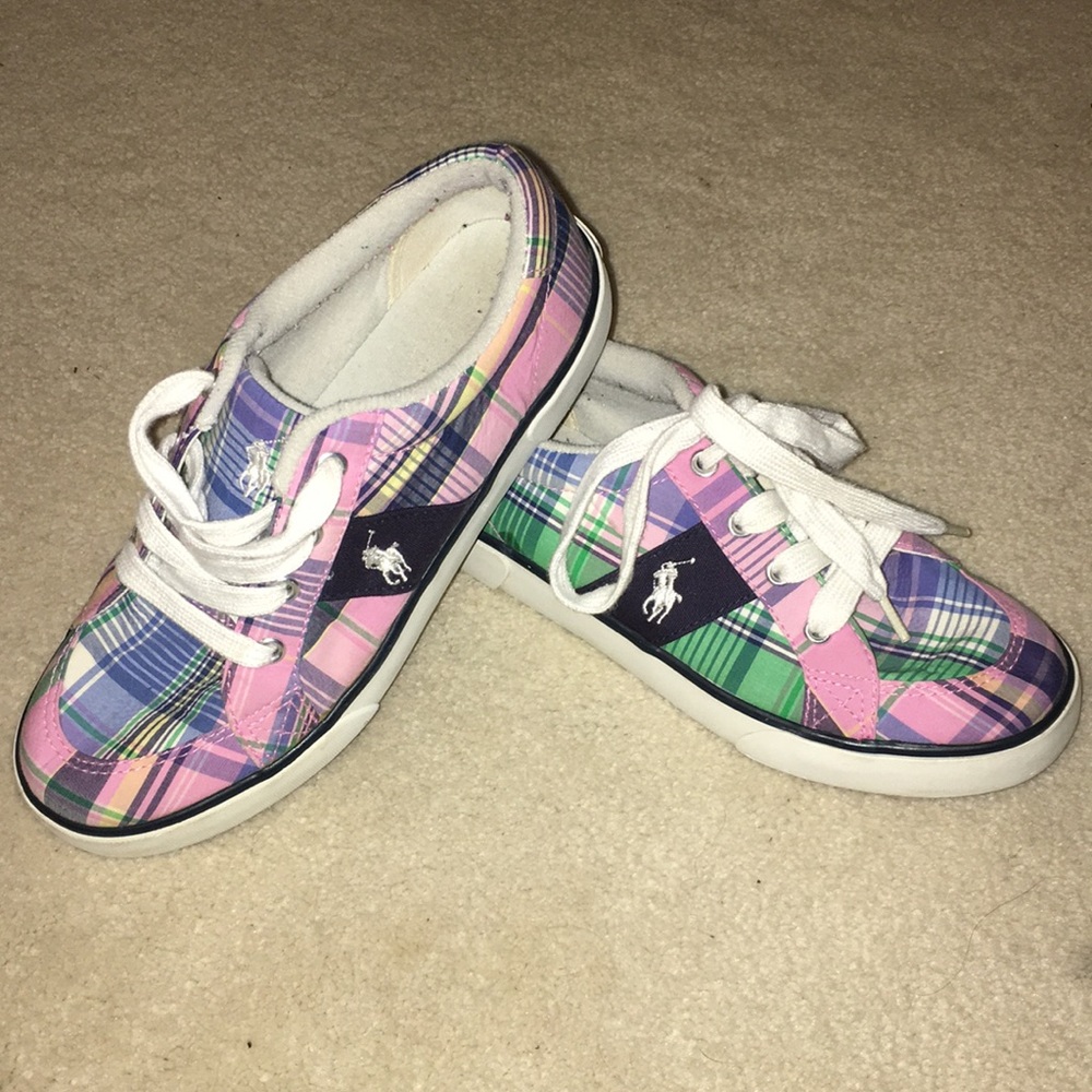Girls’ Ralph Lauren Polo Plaid Tennis Shoes
