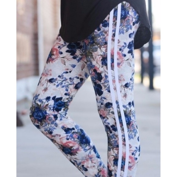 Floral Striped Leggings - Picture 4 of 4