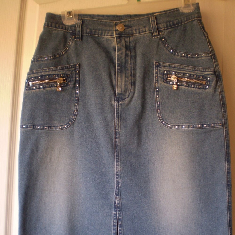 stretch jean (denim) skirt