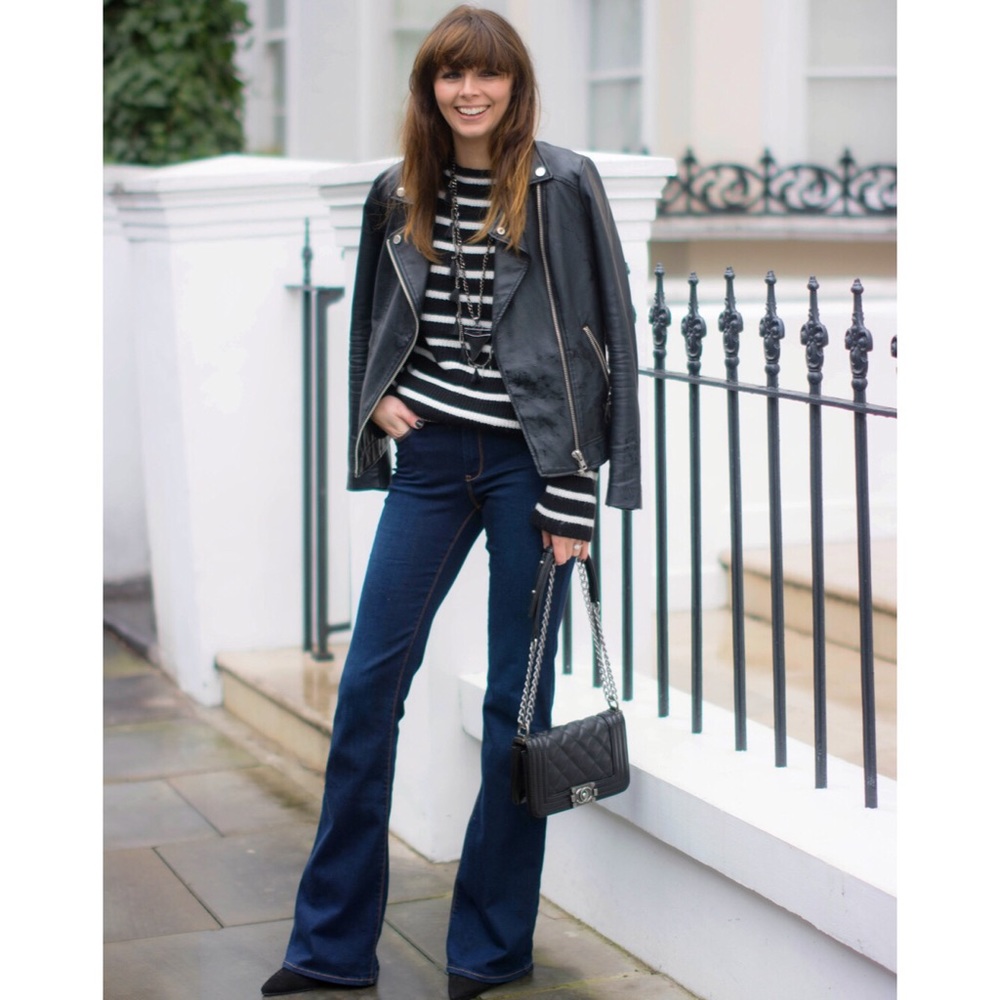 Zara flare jeans Z1975 Denim vintage blue sz 4