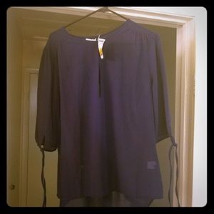 Sheer navy blue blouse