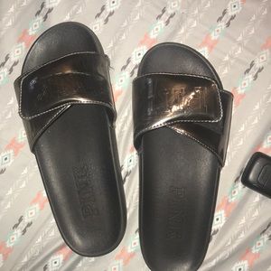 victoria’s secret pink velcro sandels