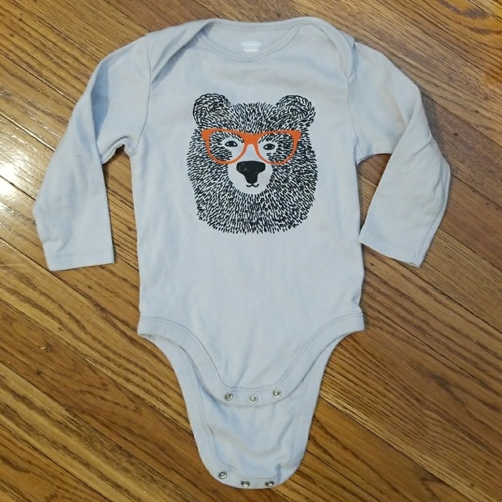 Old Navy Hipster Bear onesie - long sleeve