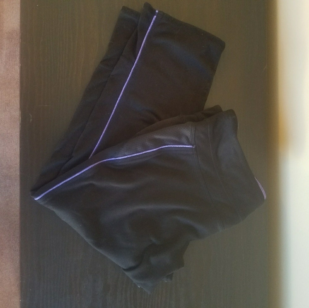 Tangerine - S - Black Athletic Capris