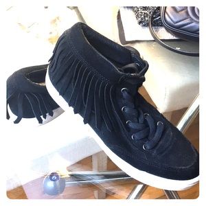 Steve Madden Black Fringe Sneakers Size 7